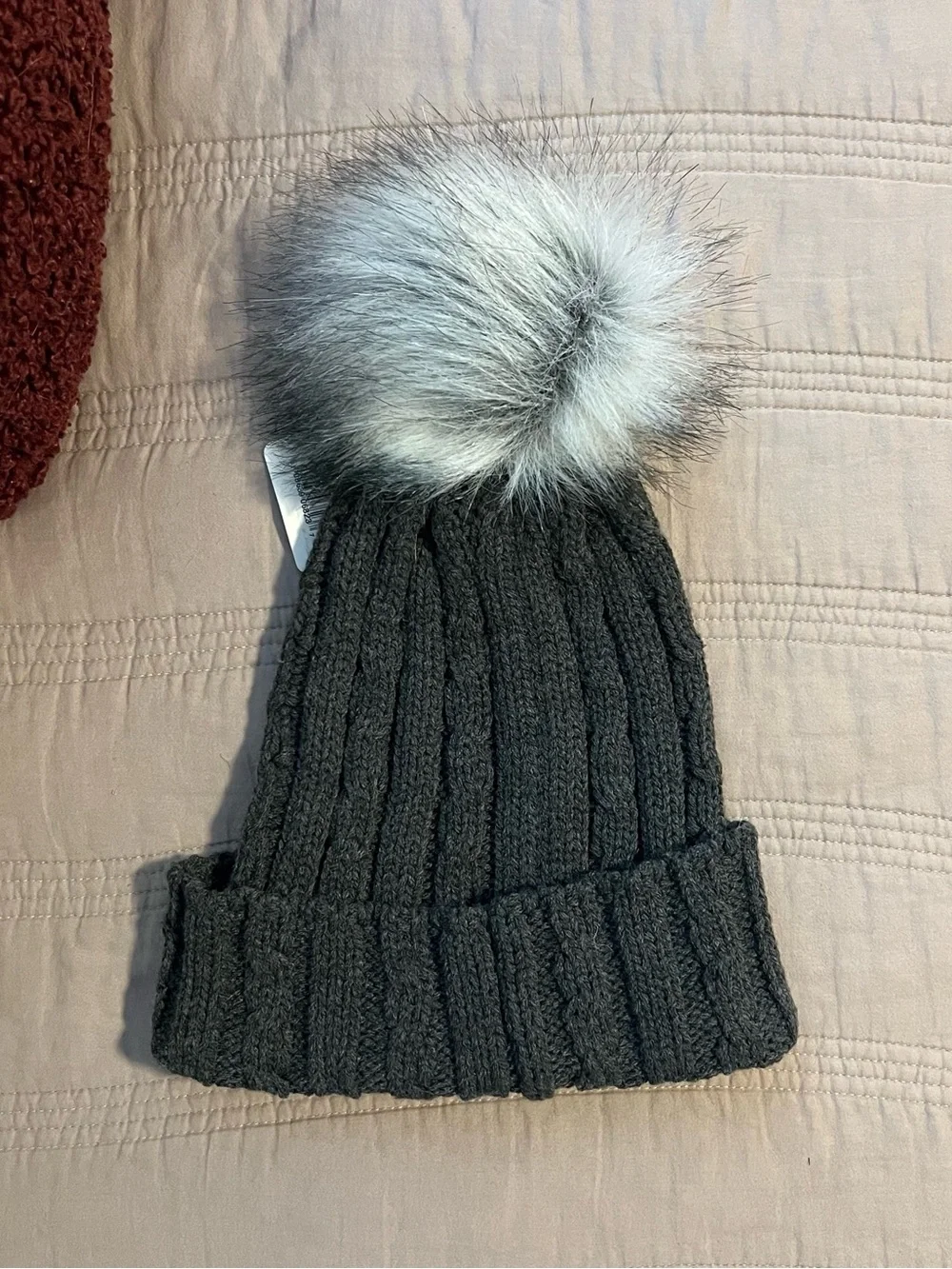 CU Buffs Women’s Charcoal Gray Pom Beanie Colorado NEW Football Game Day